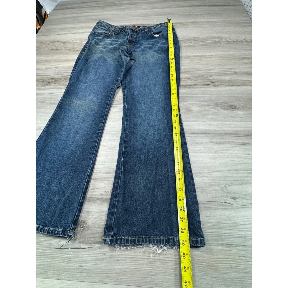 Vintage Jordache Lo-Rise Flare Jeans Women 15/16 Blue Dark‎ Wash Button Fly